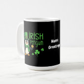 Irish Pinguin A Lucky Blend of Fun, Spaß, Charm Kaffeetasse (Vorderseite Links)