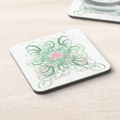 Irish Pink Kleeblatt Getränkeuntersetzer (Linke Seite)