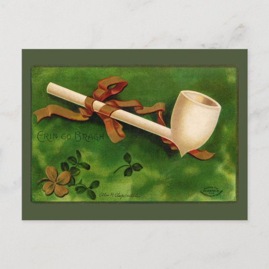 Irish Pipe St. Patrick's Day Vintag Postcard Postkarte (Vorderseite)