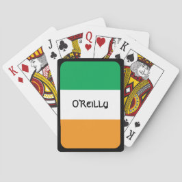 Irish Poker Player Personalisiert Tricolor Flag BG Spielkarten