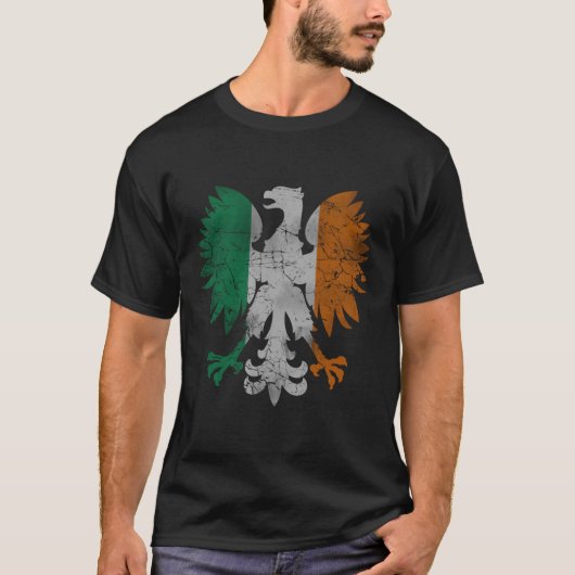 Irish Polish Eagle Flag T-Shirt (Vorderseite)