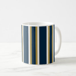Irish Polo stripes Blue and Gold  Kaffeetasse