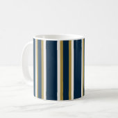 Irish Polo stripes Blue and Gold  Kaffeetasse (Vorderseite Links)