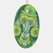 IRISH POODLE ST. PATRICK'S DAY HUNDE ORNAMENT Oval (Rechts)