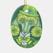 IRISH POODLE ST. PATRICK'S DAY HUNDE ORNAMENT Oval (Hinten)