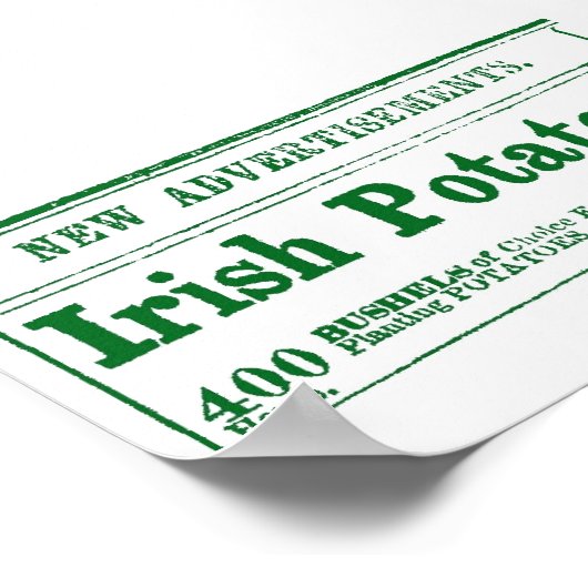 Irish Potato Newspaper Advertisement Zivil War Ära Poster (Ecke)