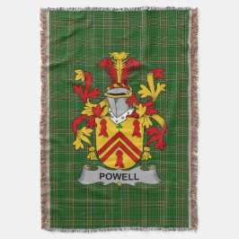 Irish Powell Coat of Arms Familienwappen Irland Decke