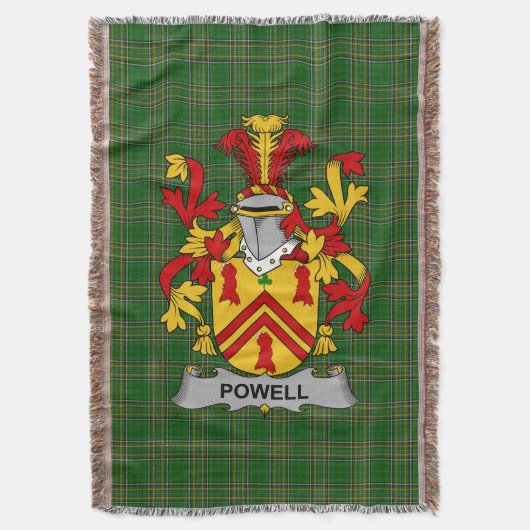 Irish Powell Coat of Arms Familienwappen Irland Decke (Vorderseite Vertikal)