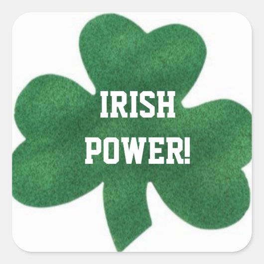 IRISH POWER QUADRATISCHER AUFKLEBER (Vorderseite)