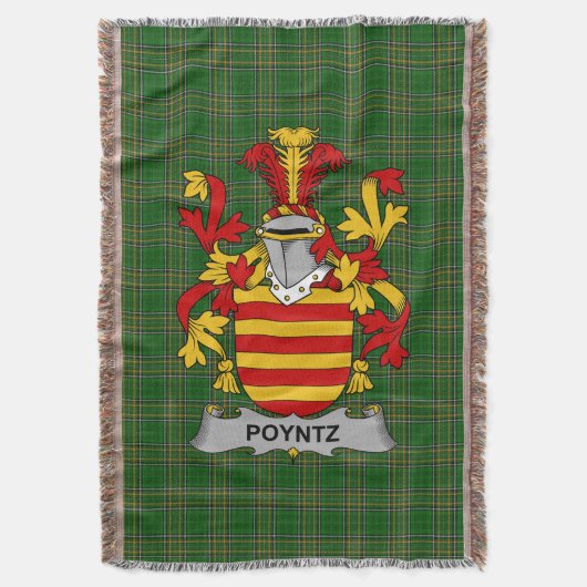 Irish Poyntz Coat of Arms Familienwappen Irland Decke (Vorderseite Vertikal)