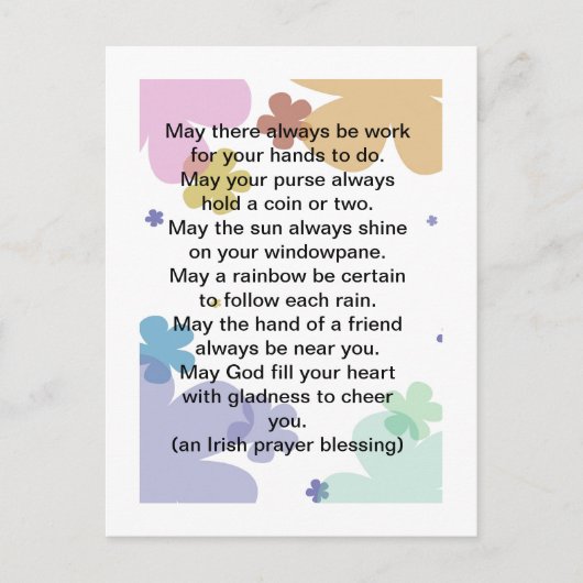Irish Prayer Blessing Postcard Postkarte (Vorderseite)