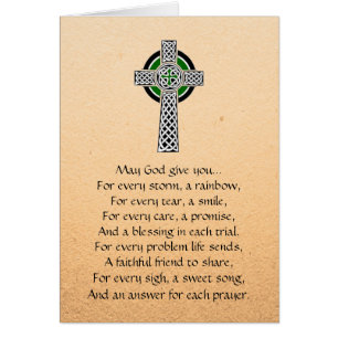 Irish Prayer Celtic Cross Grußkarte