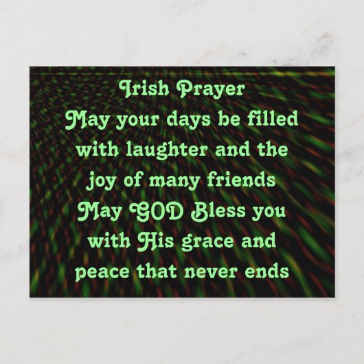 Irish Prayer Postkarte (Vorderseite)