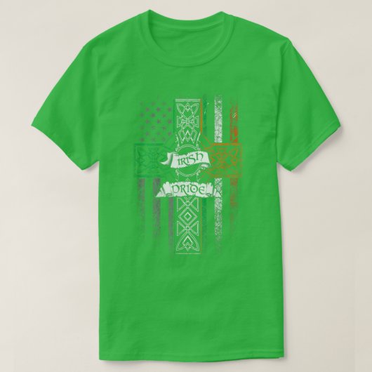 Irish Pride American Flag Celtic Cross St Patricks T-Shirt (Design vorne)