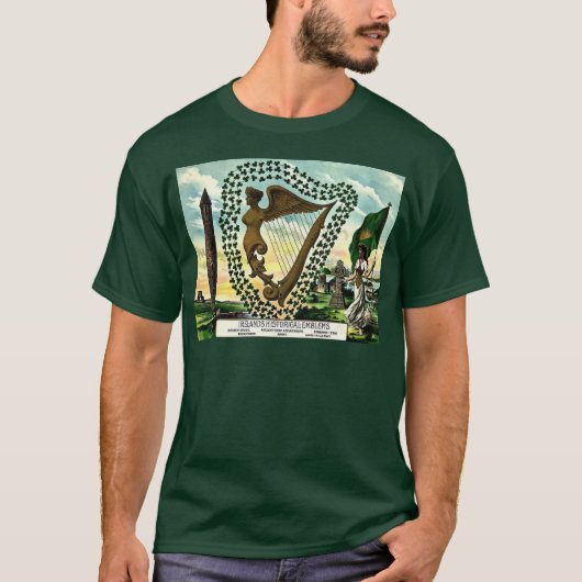 Irish Pride Irlands Embleme goldene Harfenkleber T-Shirt (Vorderseite)