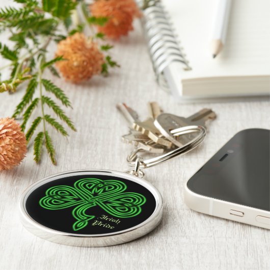 Irish Pride Lucky Celtic Kleeblatt Key Chain Schlüsselanhänger (Seite)