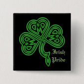 Irish Pride Lucky Celtic Kleeblatt Square Button (Vorderseite)