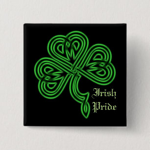 Irish Pride Lucky Celtic Kleeblatt Square Button