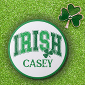 Irish Pride Retro St Patrick's Day Monogram Button