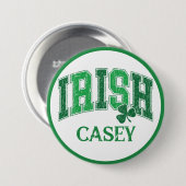 Irish Pride Retro St Patrick's Day Monogram Button (Vorne & Hinten)