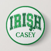 Irish Pride Retro St Patrick's Day Monogram Button (Vorderseite)