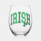 Irish Pride Retro St Patrick's Day Weinglas Ohne Stiel (Vorderseite)