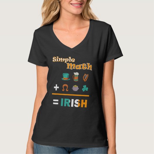 Irish Pride Simple Math St Patrick's Day Design T-Shirt (Vorderseite)