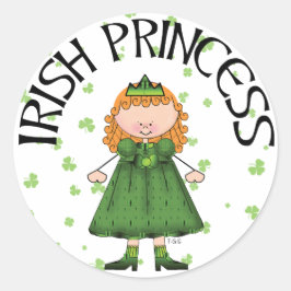 Irish Princess Redhead Runder Aufkleber