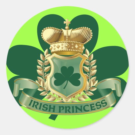 Irish Princess Runder Aufkleber (Vorderseite)