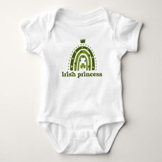 Irish Princess St. Patrick's Day Green Boho Rainbo Baby Strampler (Vorderseite)