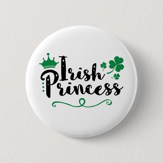 Irish Princess Women St Patrick's Day Script Button (Vorderseite)