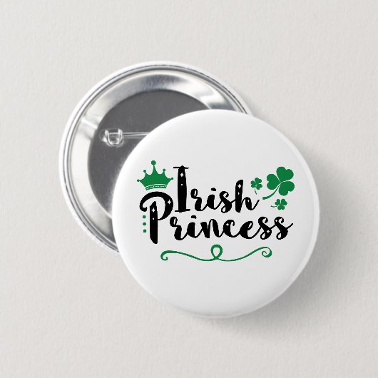 Irish Princess Women St Patrick's Day Script Button (Vorne & Hinten)