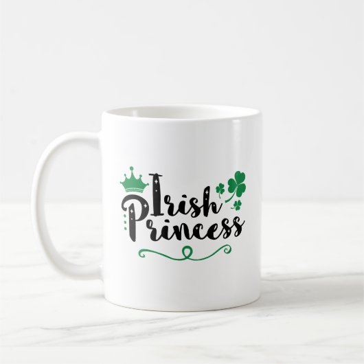 Irish Princess Women St Patrick's Day Script Kaffeetasse (Links)