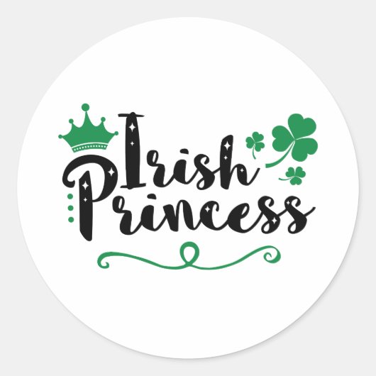 Irish Princess Women St Patrick's Day Script Runder Aufkleber (Vorderseite)