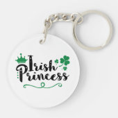 Irish Princess Women St Patrick's Day Script Schlüsselanhänger (Rückseite)
