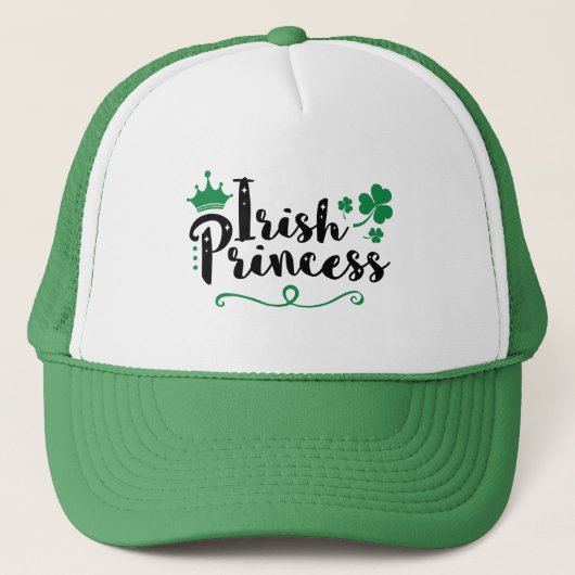 Irish Princess Women St Patrick's Day Script Truckerkappe (Vorderseite)