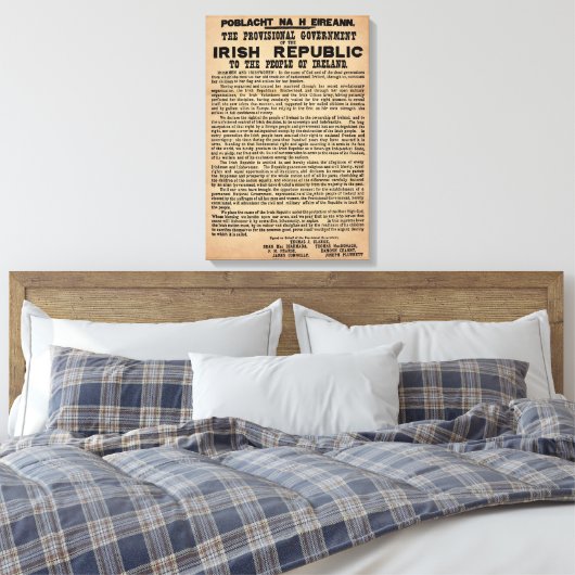 Irish Proclamation Leinwand (Original Copy) (Insitu (Schlafzimmer))