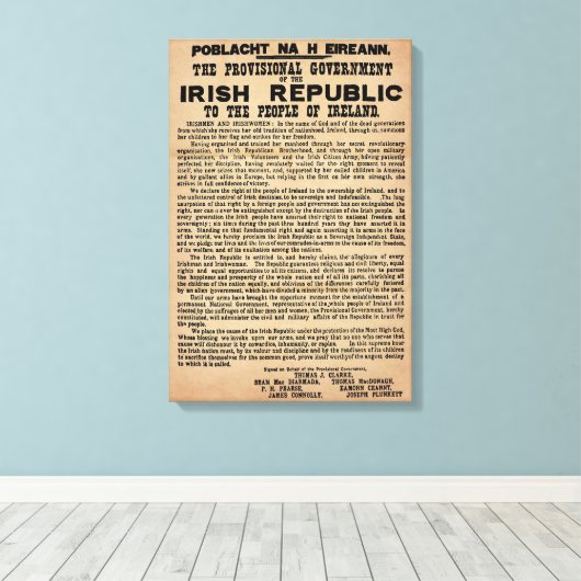 Irish Proclamation Leinwand (Original Copy) (Insitu (Holzboden))