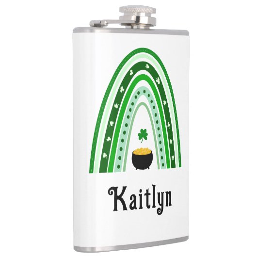 Irish Proverb, Boho Rainbow St. Patrick's Day Flachmann (Rechts)