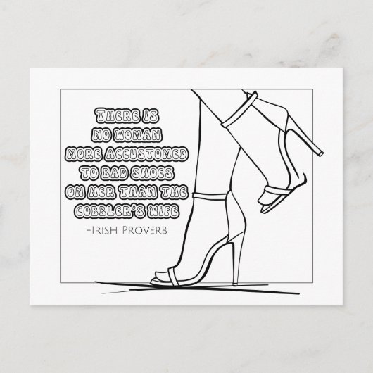 Irish Proverb Coloring Postcard Postkarte (Vorderseite)