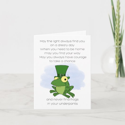 Irish Proverb Frog Karte (Vorderseite)