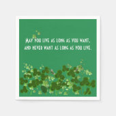Irish Proverb on Green mit Kleeblättern Serviette (Vorderseite)