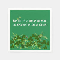 Irish Proverb on Green mit Kleeblättern