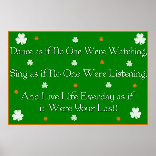 Irish Proverb Print Poster (Vorne)