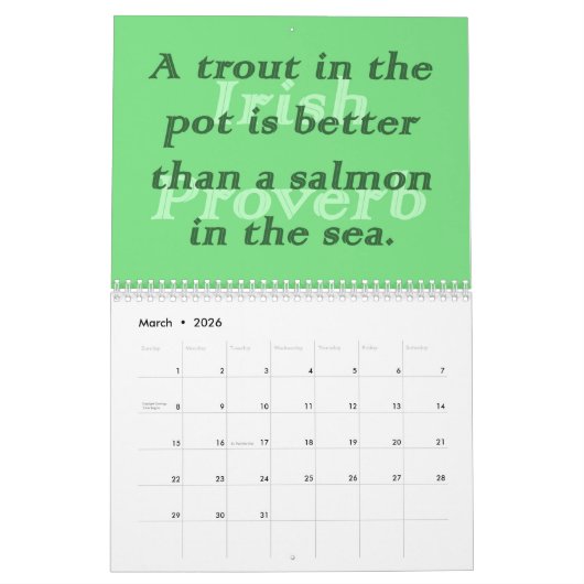 Irish Proverbs Kalender (Mär 2026)