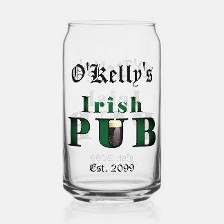 Irish Pub Bar Pint Beer Can Glass Trinkbehälter Dosenglas