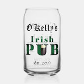 Irish Pub Bar Pint Beer Soda Can Glass Drinkware Dosenglas (Rückseite)