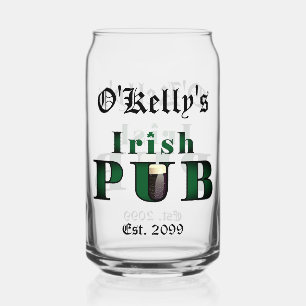 Irish Pub Bar Pint Beer Soda Can Glass Trinkbehält Dosenglas