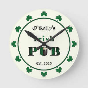 Irish Pub Bar Tavern Acrylic Wall Clock Runde Wanduhr