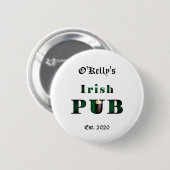 Irish Pub Bar Tavern Button Button (Vorne & Hinten)